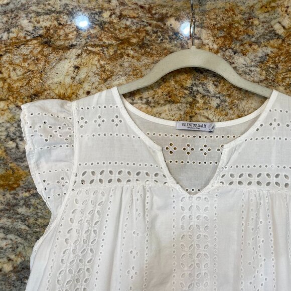 White Eyelet Drop Waist Sundress - Valentina Naldi - Medium - Beach Photo Ready - Picture 7 of 10